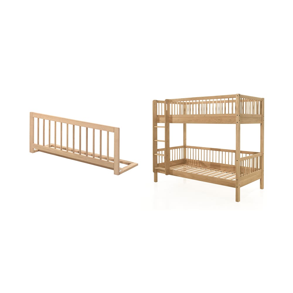 Vipack - Forrest - 2-Piece Bed Set - Bunk Bed + Bed Guard - Oak - 90 x 200 cm
