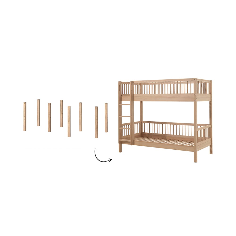 Vipack - Forrest - 2-Piece Bed Set - Bunk Bed + Leg Kit - Natural Beech - 90 x 200 cm