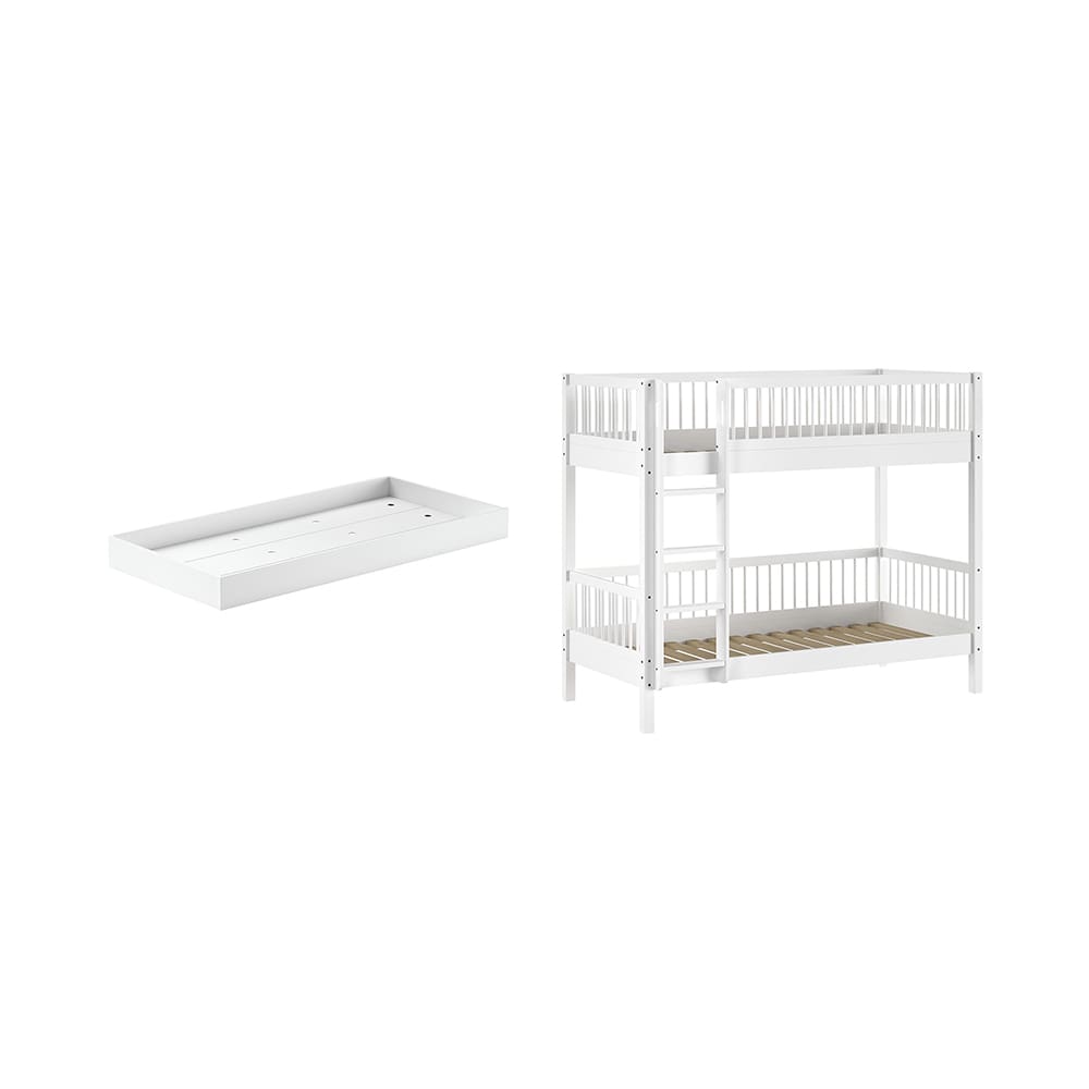 Vipack - Forrest - 2-Piece Bed Set - Bunk Bed + Trundle Drawer - White Beech - 90 x 200 cm