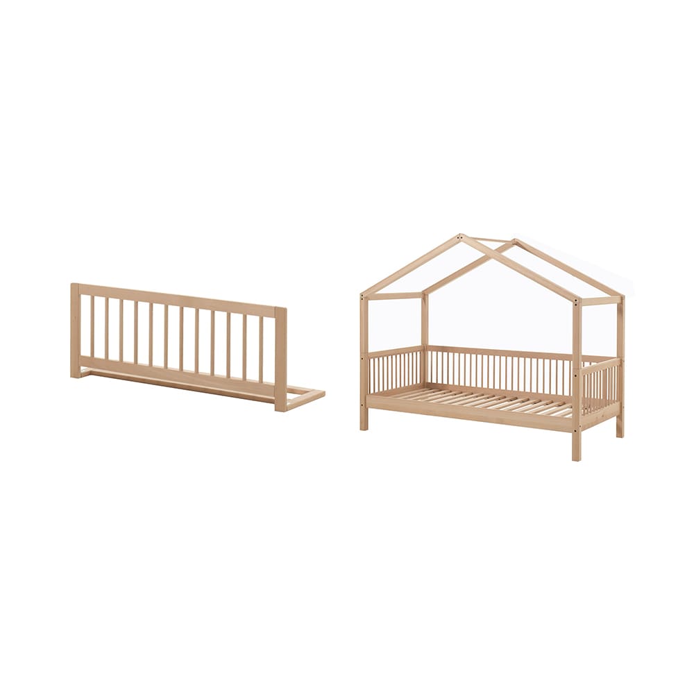 Vipack - Forrest - 2-Piece Bed Set - House Bed + Bed Guard - Natural Beech - 90 x 200 cm