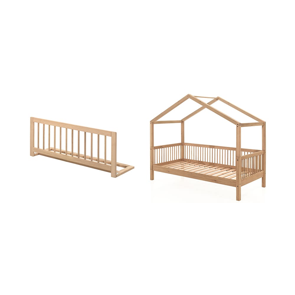 Vipack - Forrest - 2-Piece Bed Set - House Bed + Bed Guard - Oak - 90 x 200 cm