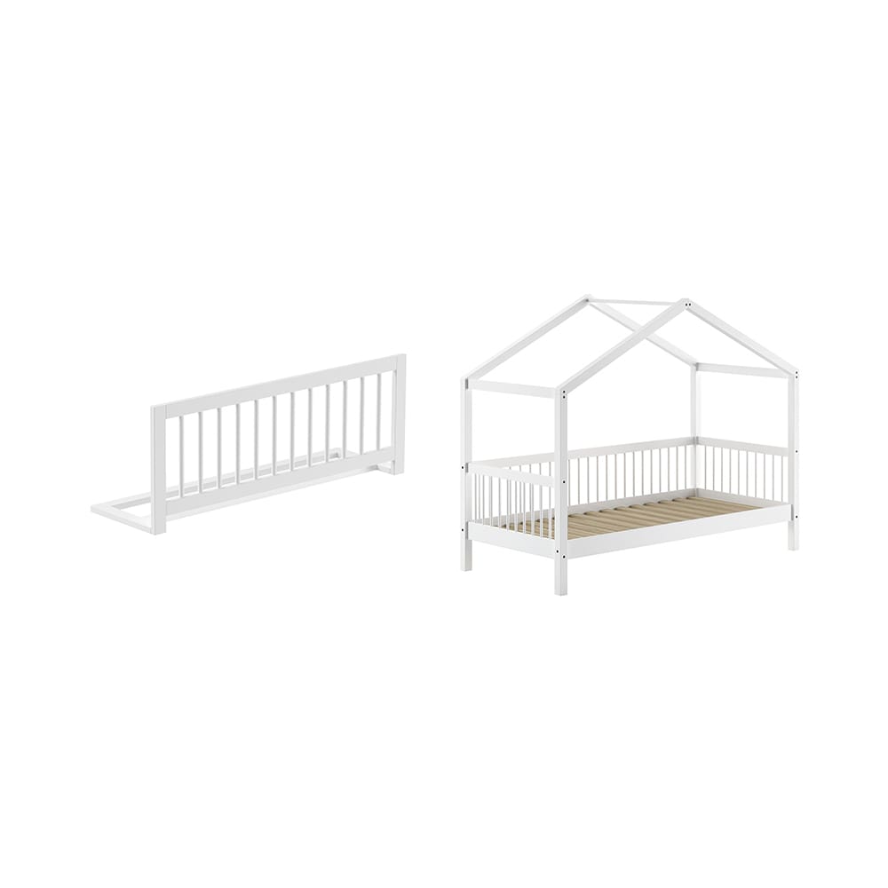 Vipack - Forrest - 2-Piece Bed Set - House Bed + Bed Guard - White Beech - 90 x 200 cm