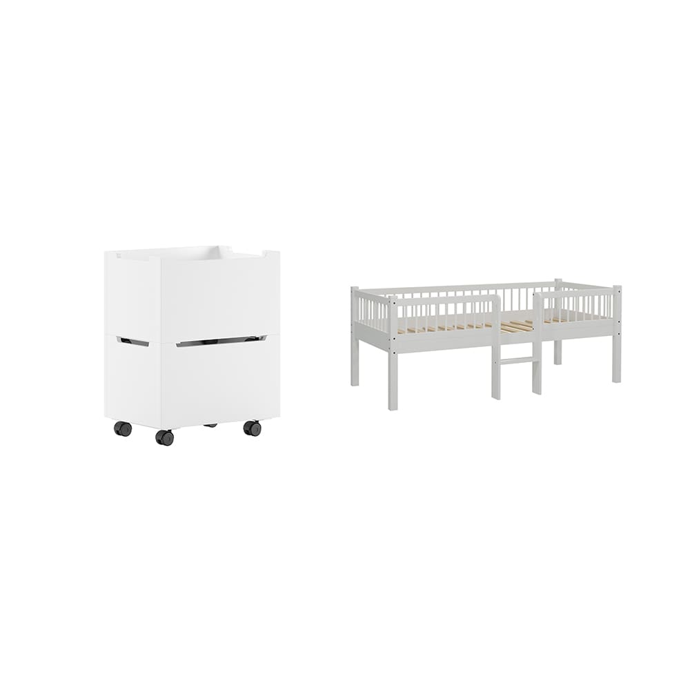 Vipack - Forrest - 2-Piece Bedroom Set - Low Mid Sleeper With Ladder - White Beech - 90 x 200 cm