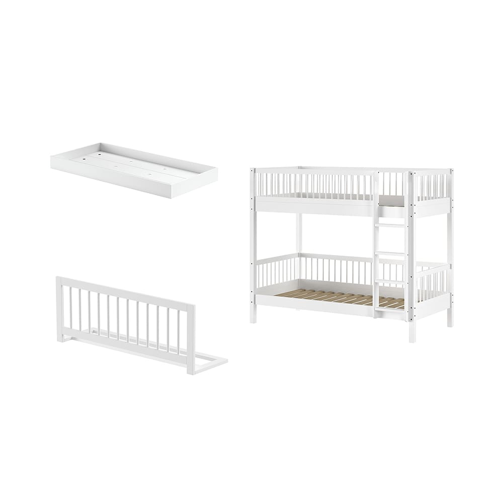 Vipack - Forrest - 3-Teiliges Bett-Set - Etagenbett - Weiße Buche - 90 x 200 cm