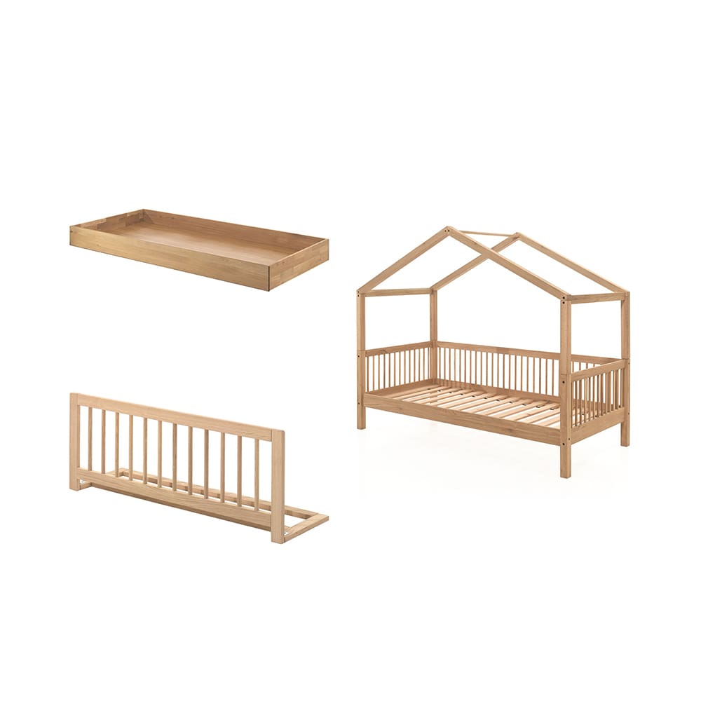Vipack - Forrest - 3-Piece Bed Set - House Bed - Oak - 90 x 200 cm