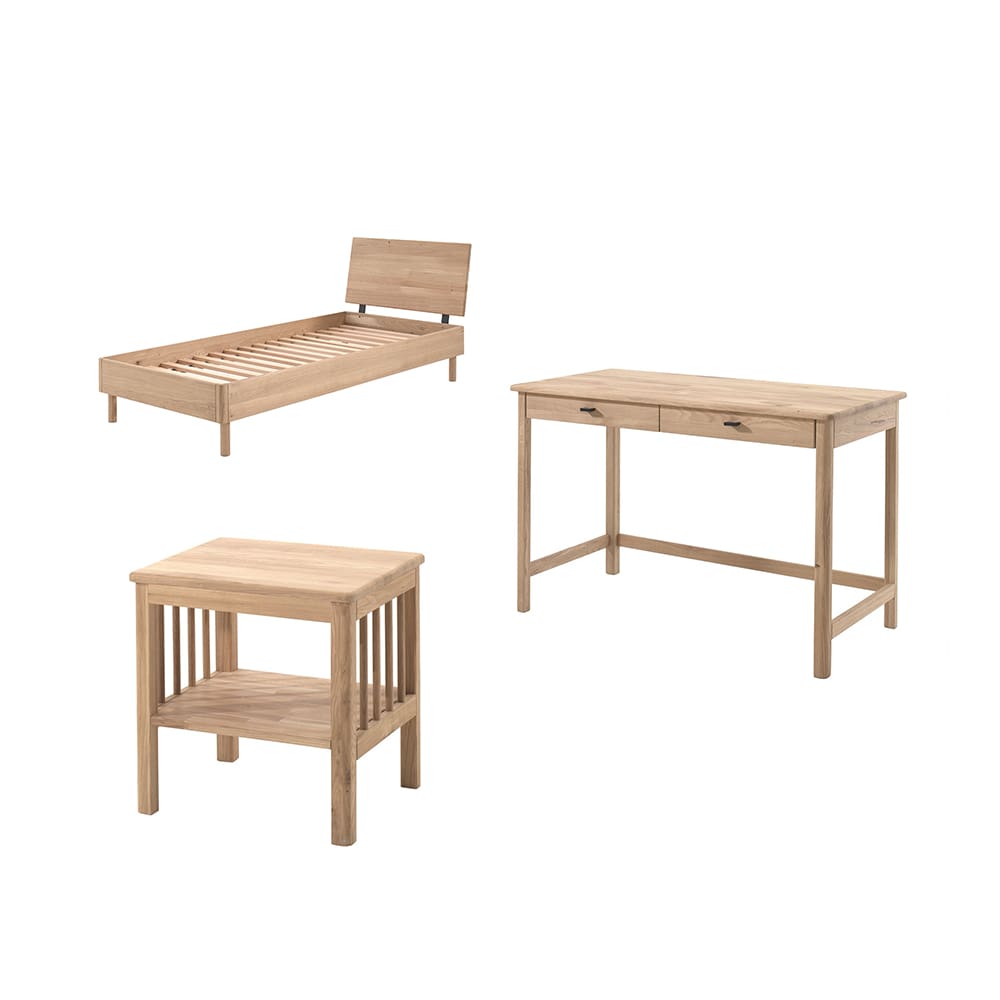 Vipack - Forrest - 3-Piece Bedroom Set - Desk - Oak - 90 x 200 cm