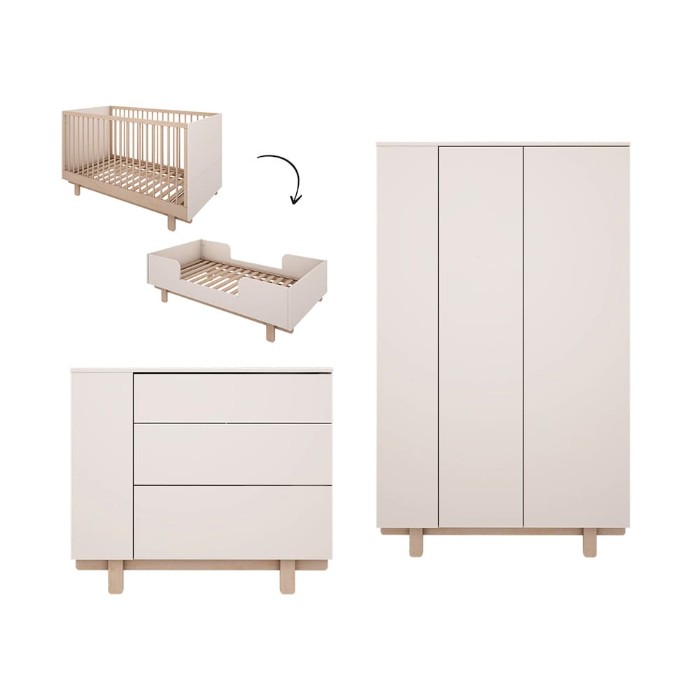 Wood Luck Design - Basic - 3-Piece Nursery - White