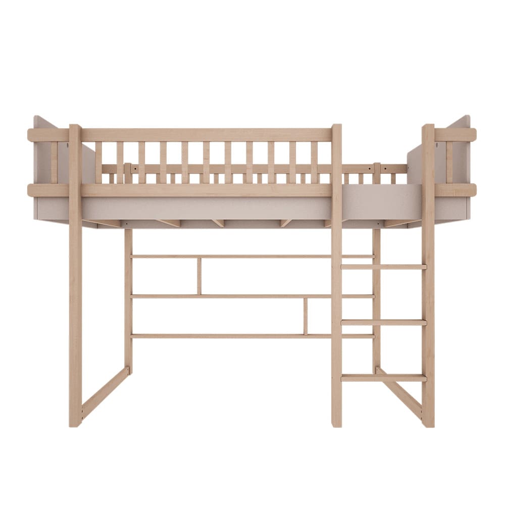 Wood Luck Design - Low Loft Bed - Basic - Cashmere - 90 × 200 cm