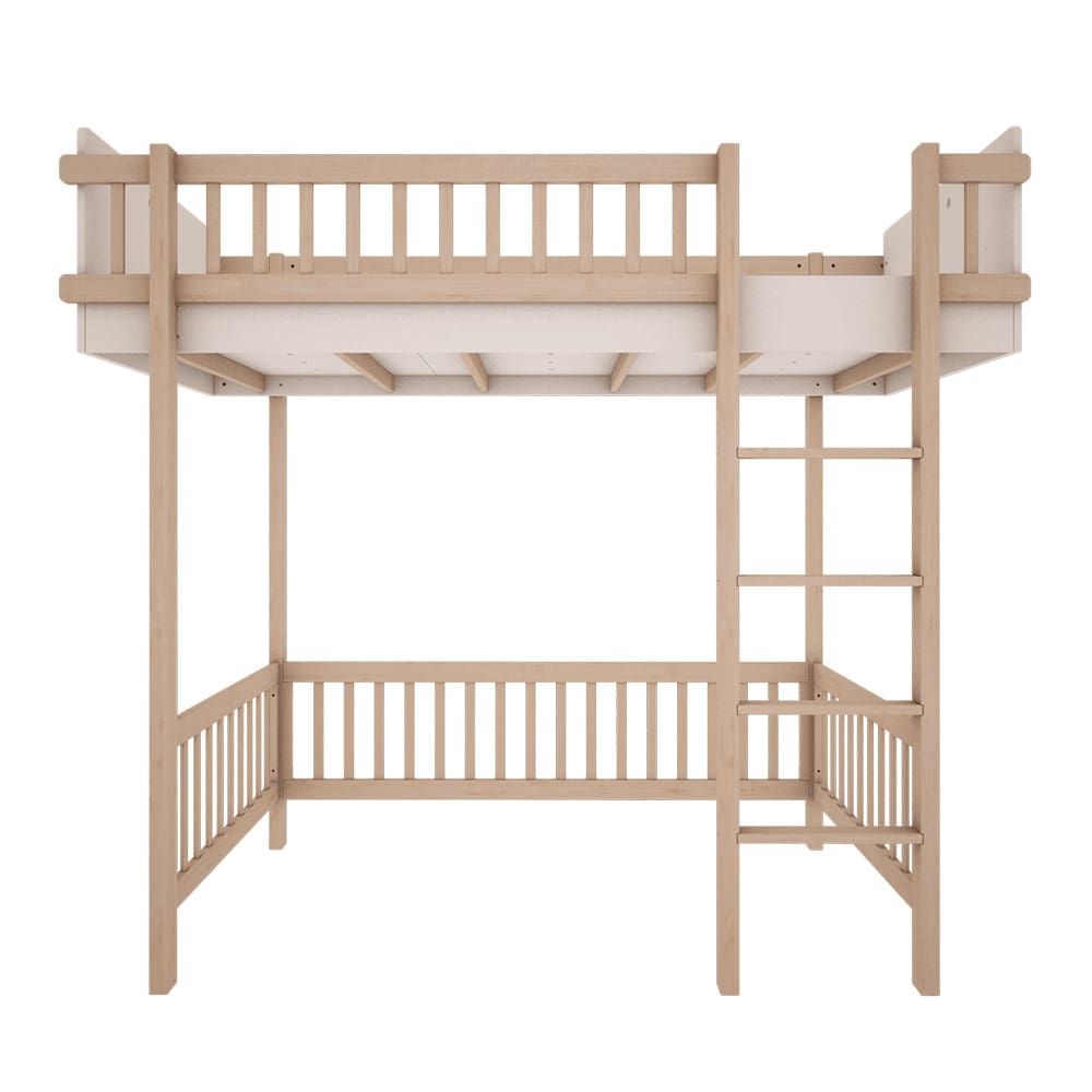 Wood Luck Design - Tall Loft Bed - Basic - White - 90 × 200 cm