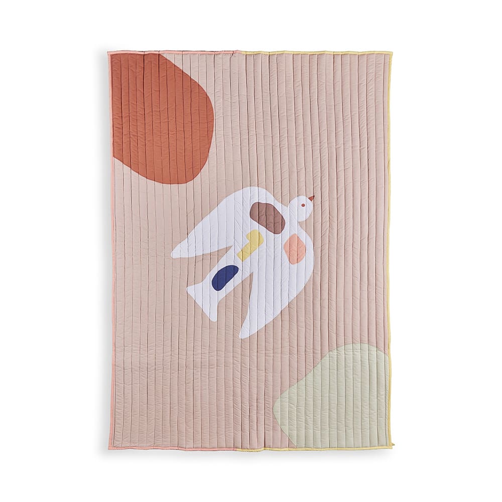Quax - Gewatteerde Plaid - Abstract Bird - 120 x 170 cm