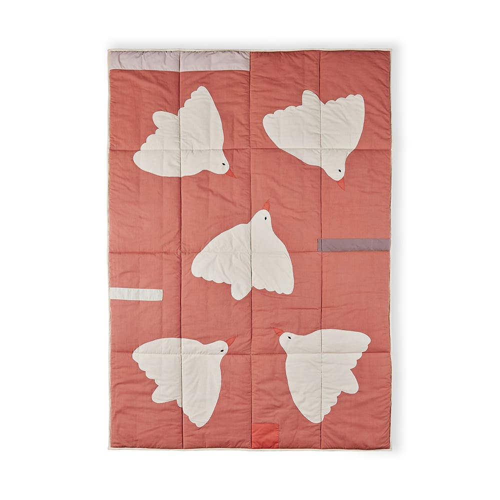 Quax - Gewatteerde Plaid - Happy Birds - 120 x 170 cm
