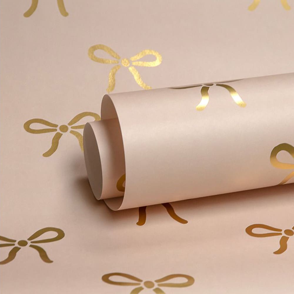Studio Ditte - Bows - Wallpaper - Powder Pink & Matte Gold