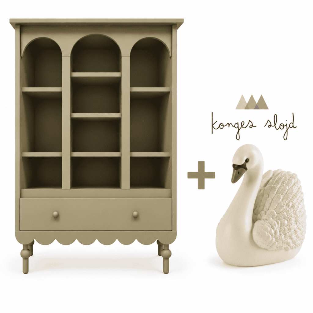 Wood Luck Design - Bookshelf - Babushka - Olive