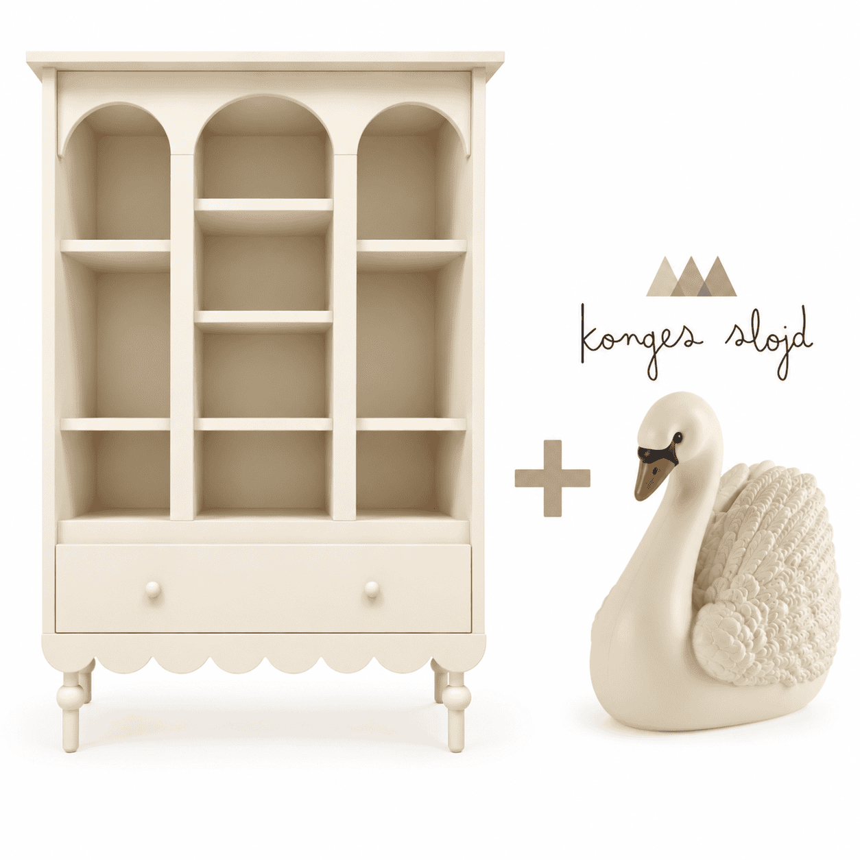 Wood Luck Design - Bookshelf - Babushka - White